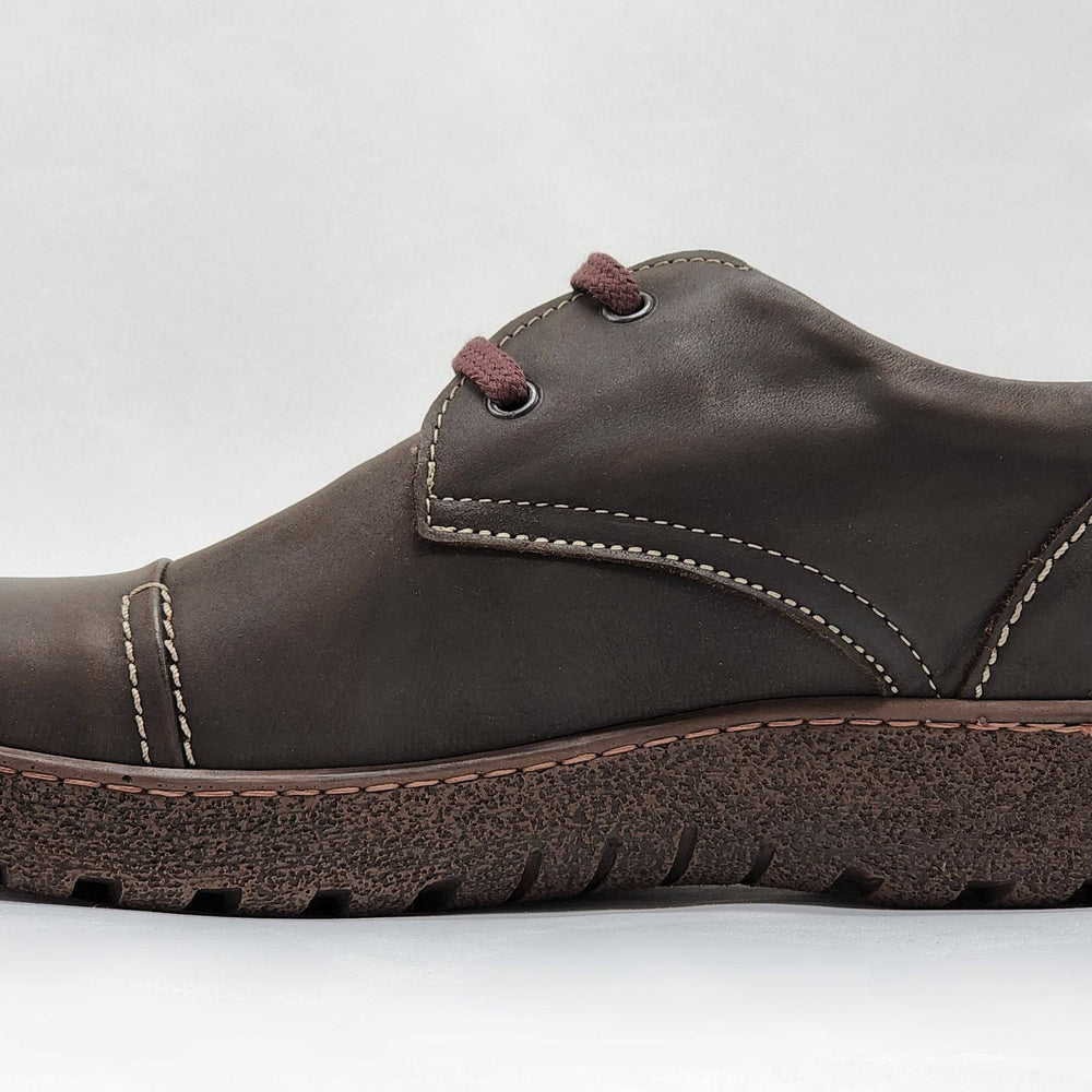 [Men's Rugged Dark Brown Leather Shoes] - Kacper Global Shoes 