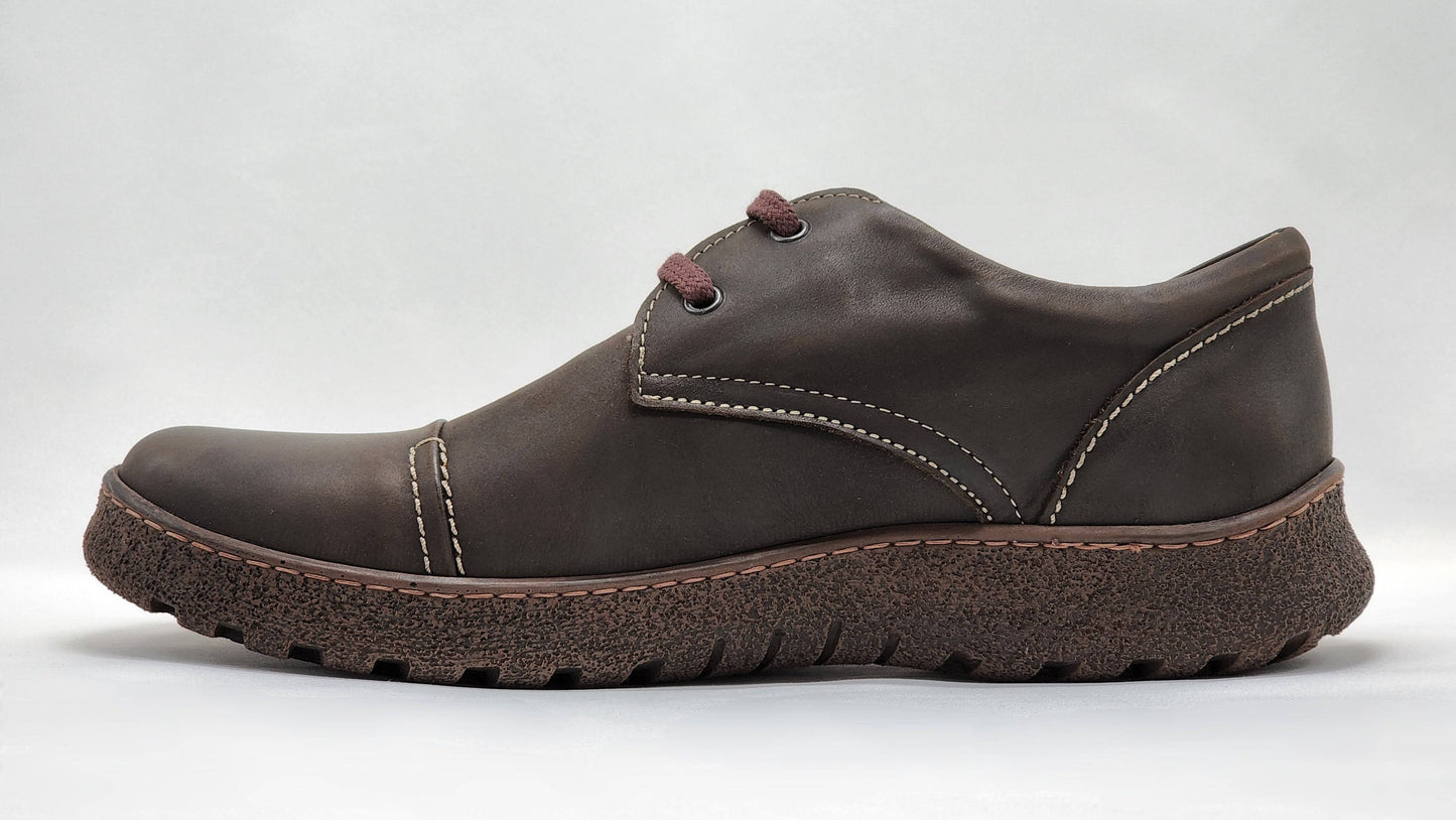 [Men's Rugged Dark Brown Leather Shoes] - Kacper Global Shoes 