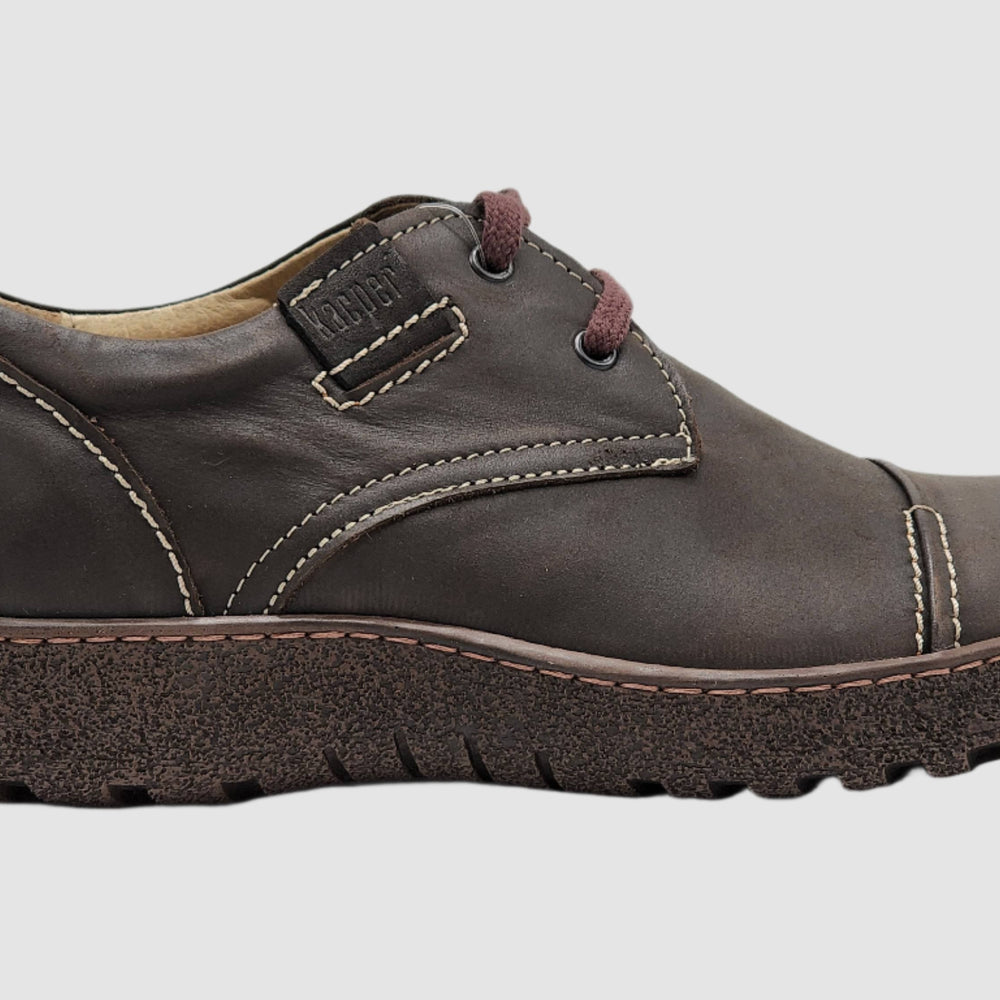 [Men's Rugged Dark Brown Leather Shoes] - Kacper Global Shoes 