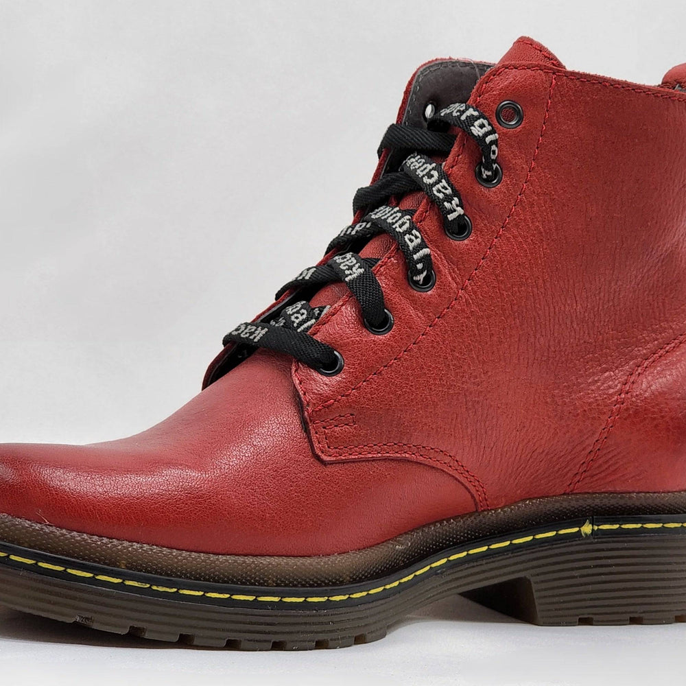 [Women's Premium Red Tumbled Leather Boots] - Kacper Global Shoes 