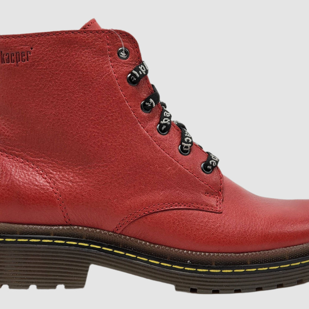 [Women's Premium Red Tumbled Leather Boots] - Kacper Global Shoes 