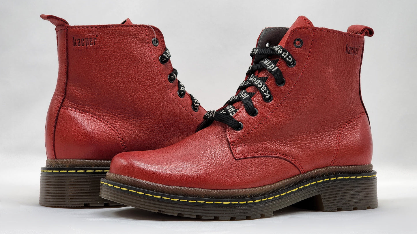 
                  
                    [Women's Premium Red Tumbled Leather Boots] - Kacper Global Shoes 
                  
                