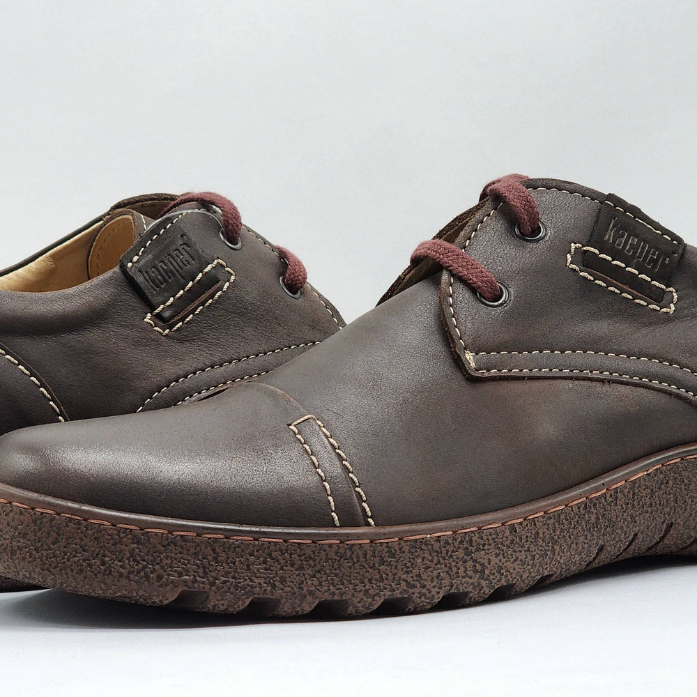 
                  
                    [Men's Rugged Dark Brown Leather Shoes] - Kacper Global Shoes 
                  
                