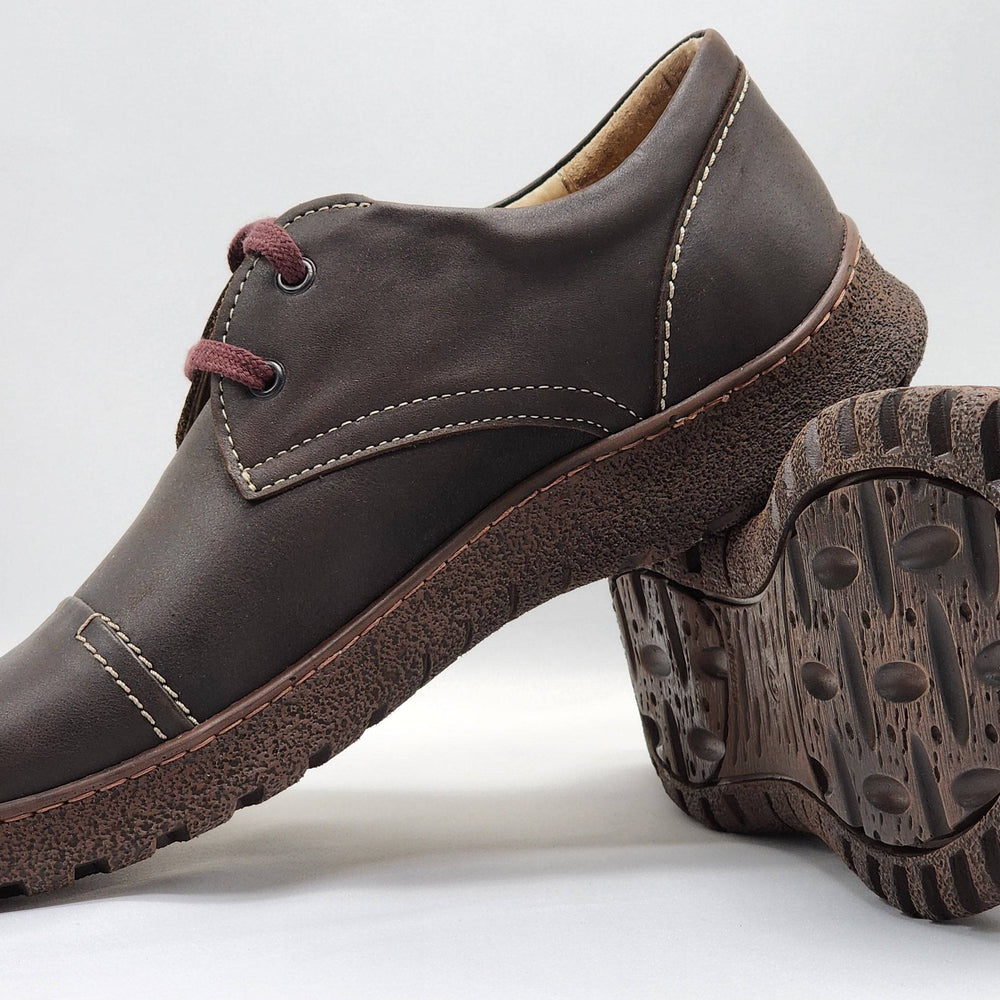 
                  
                    [Men's Rugged Dark Brown Leather Shoes] - Kacper Global Shoes 
                  
                