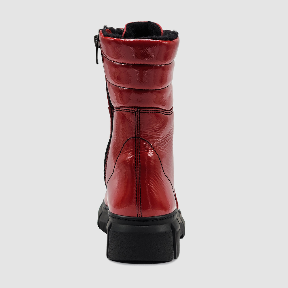 
                  
                    Women's Helios Medusa Wool-Lined Zip-Up Leather Boots - Red
                  
                