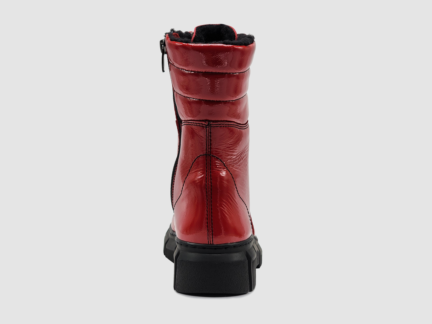 
                  
                    Women's Helios Medusa Fur-Lined Zip-Up Leather Boots - Red
                  
                