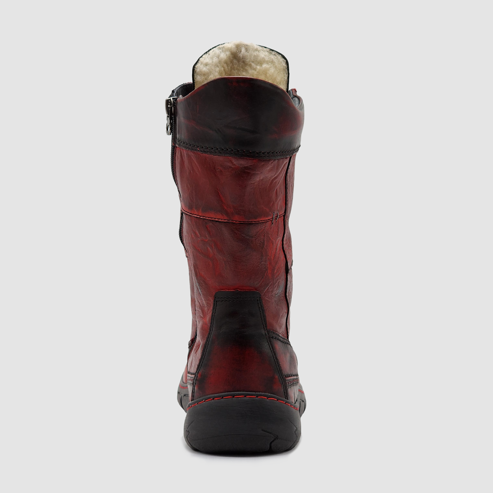 
                  
                    Women’s Original Tall Thick Wool-Lined Zip-Up Leather Boots - Red/Black
                  
                