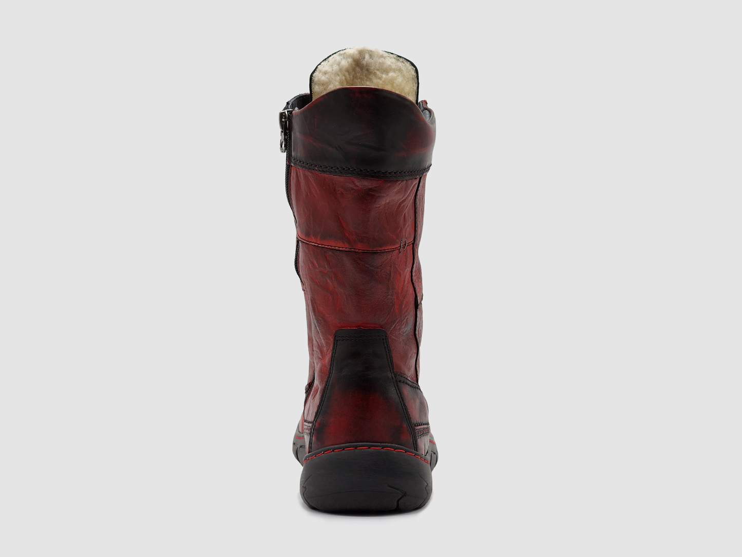 
                  
                    Women’s Original Tall Thick Wool-Lined Zip-Up Leather Boots - Red/Black
                  
                