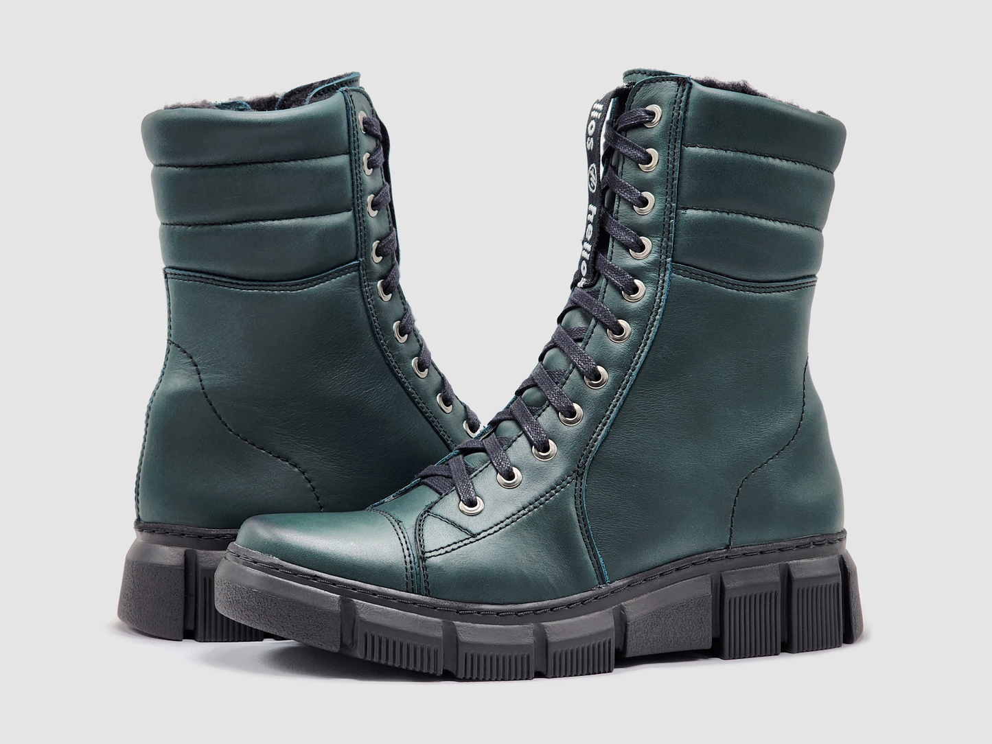 
                  
                    Women's Helios Medusa Fur-Lined Leather Boots - Green
                  
                