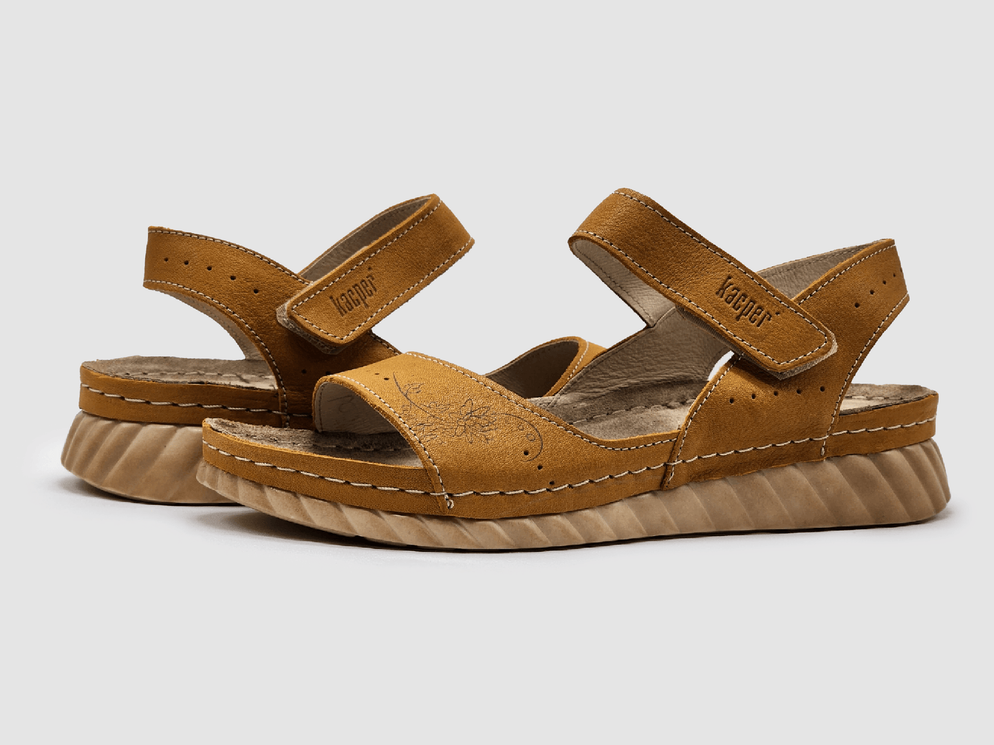 
                  
                    Women's Leather Sandals - Yellow - Kacper Global Shoes 
                  
                