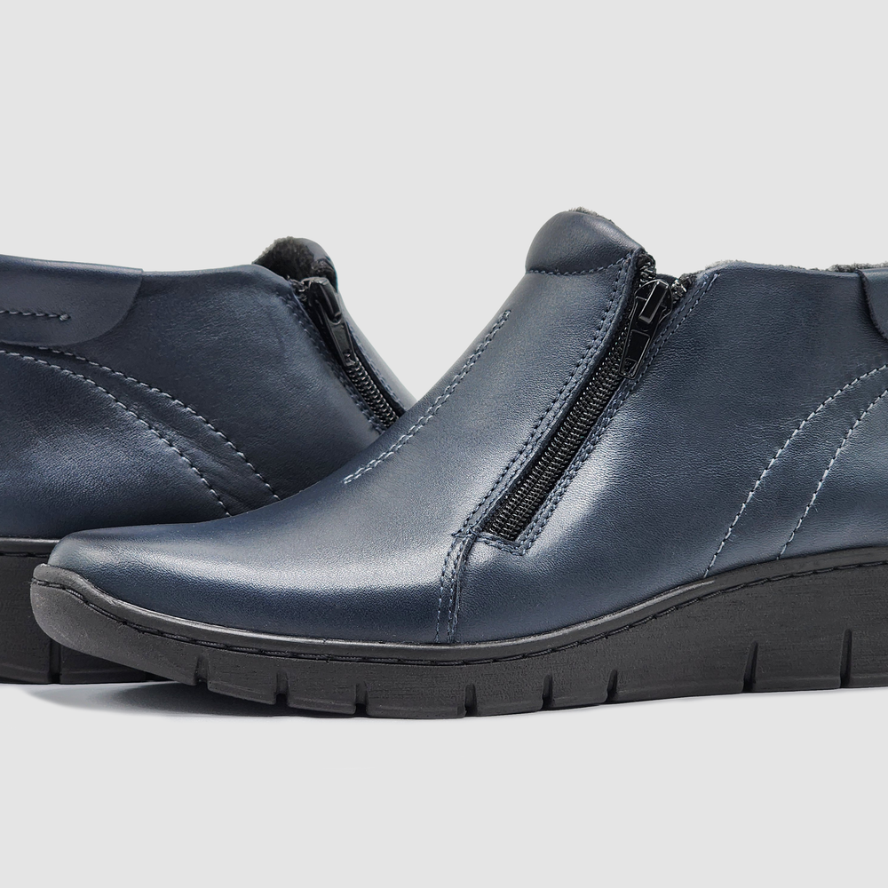 
                  
                    Women's Helios Dione Zip-Up Leather Boots - Navy
                  
                