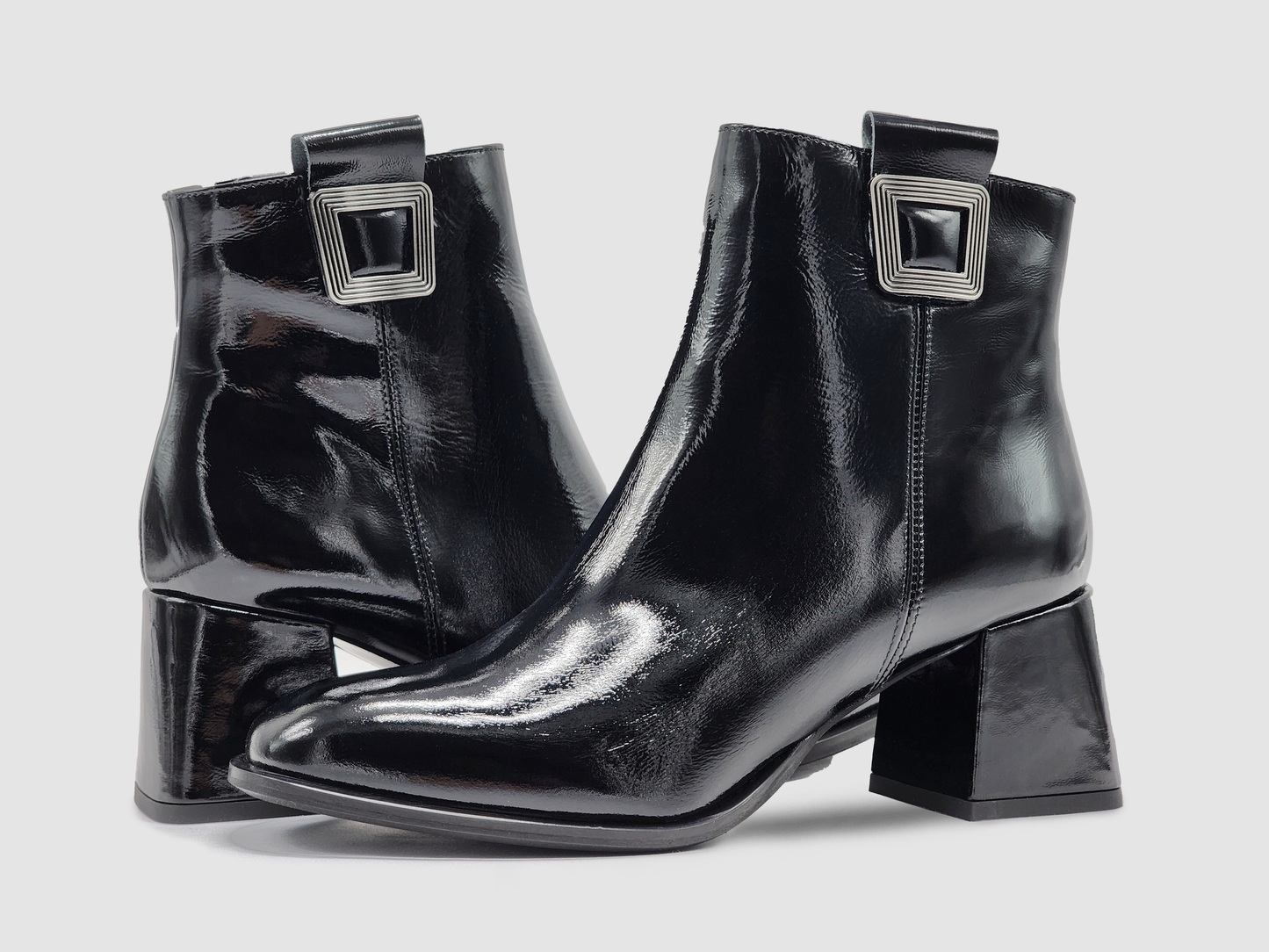 
                  
                    Women's AGA Karolina Leather Booties - Shiny Black
                  
                