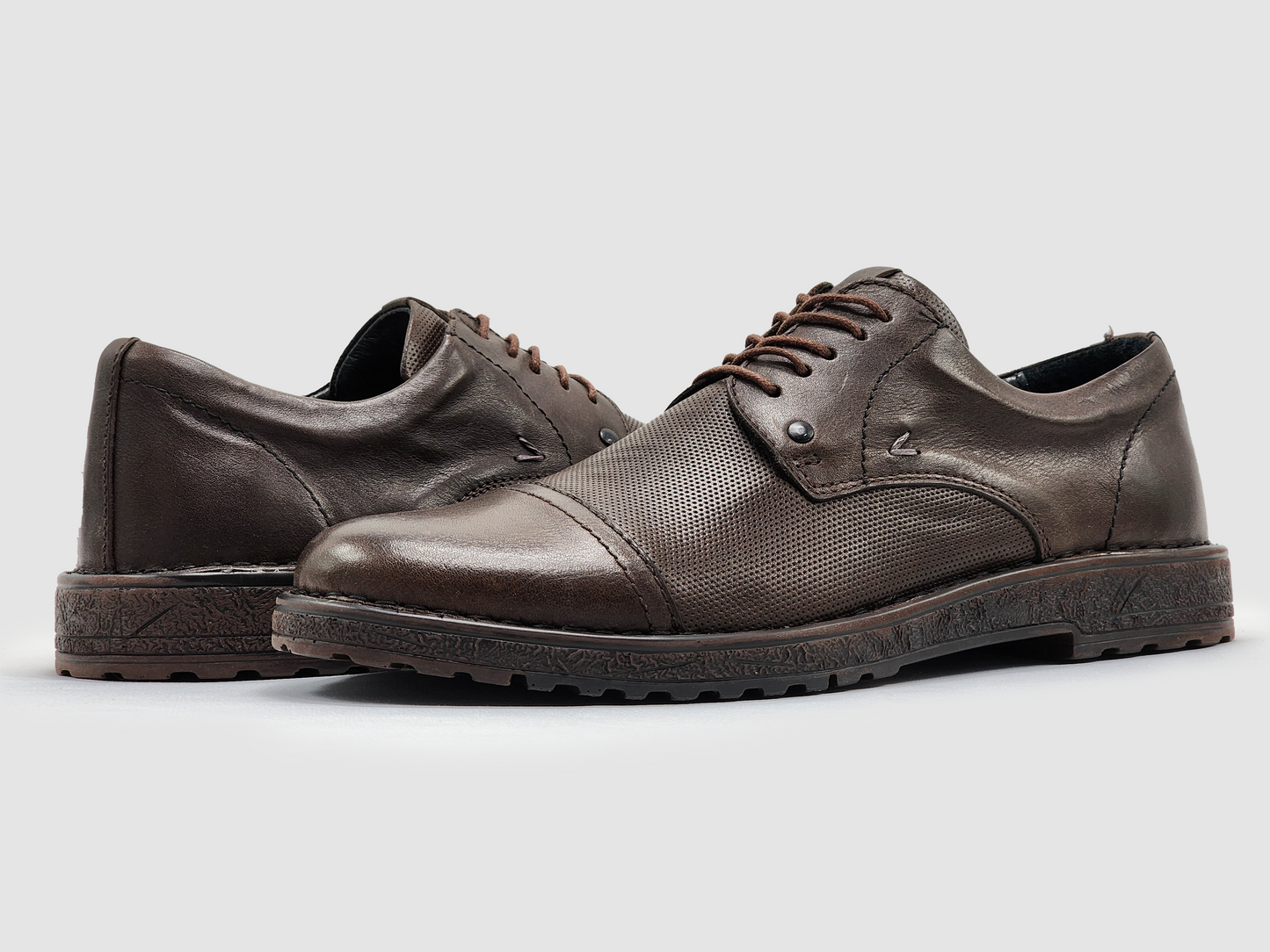 
                  
                    Men's Derby Toe-Cap Leather Dress Shoes - Kacper Global Shoes 
                  
                