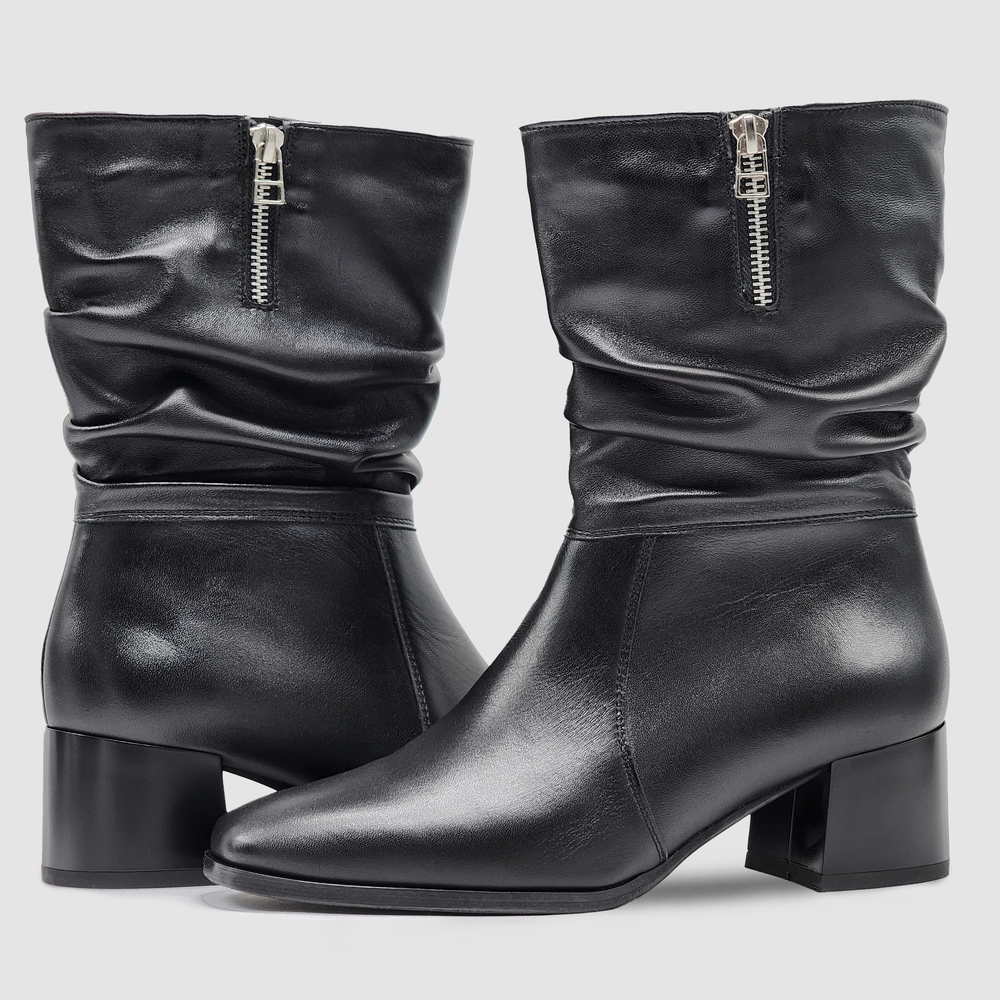 
                  
                    Women's AGA Nadia Tall Leather Booties - Black
                  
                