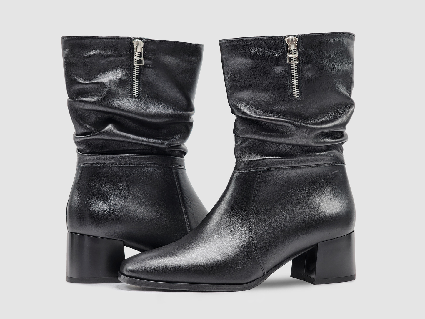 
                  
                    Women's AGA Nadia Tall Leather Booties - Black
                  
                