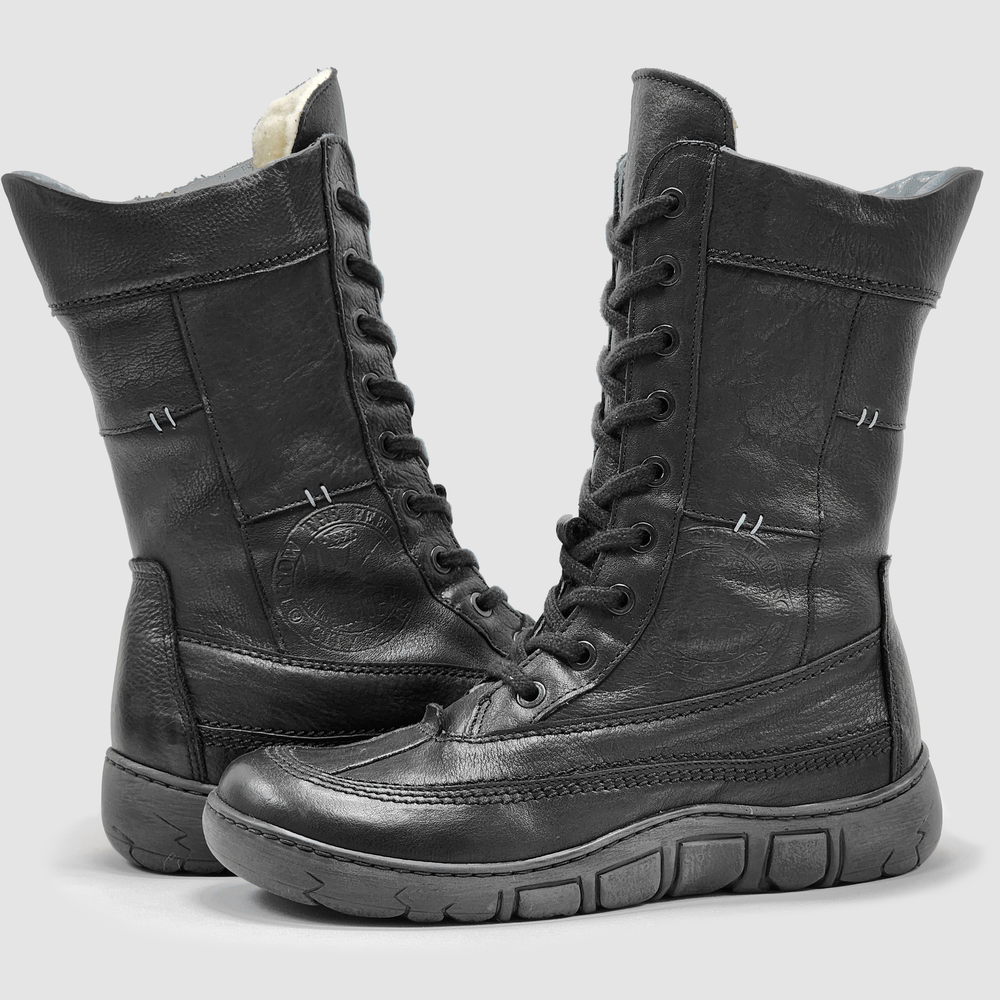 
                  
                    Women’s Original Tall Thick Wool-Lined Zip-Up Leather Boots - Black
                  
                