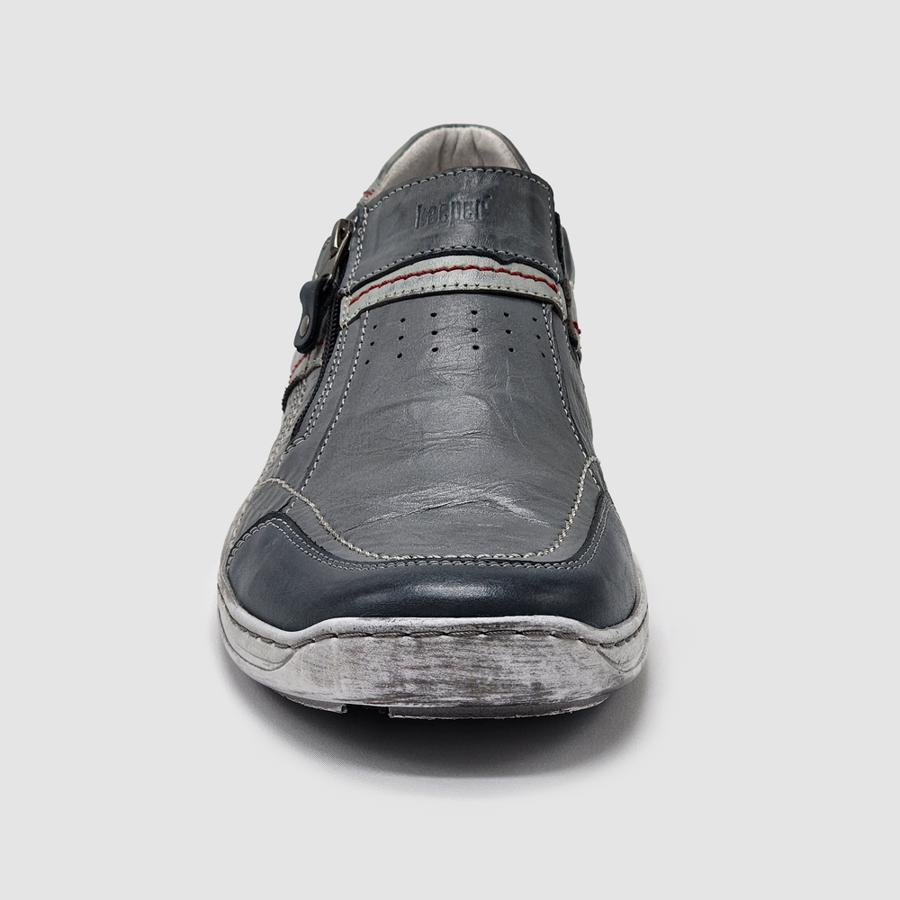 
                  
                    Men's Everyday Zip-Up Slip-On Leather Shoes - Dark Grey
                  
                