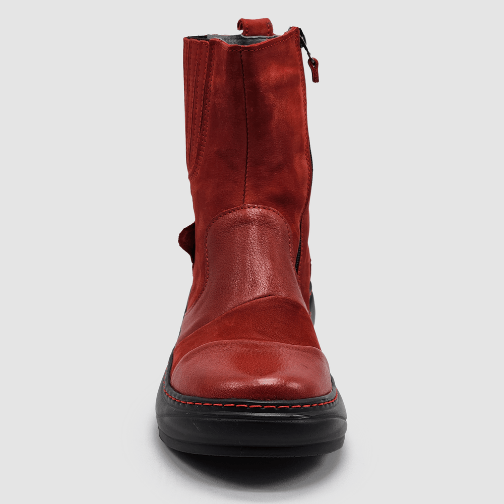 
                  
                    Women's Retro Wool-Lined Zip-Up Leather Boots - Kacper Global Shoes 
                  
                