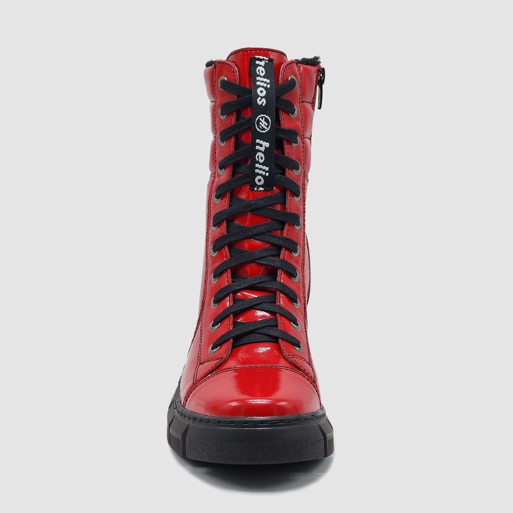 
                  
                    Women's Helios Medusa Wool-Lined Zip-Up Leather Boots - Red
                  
                