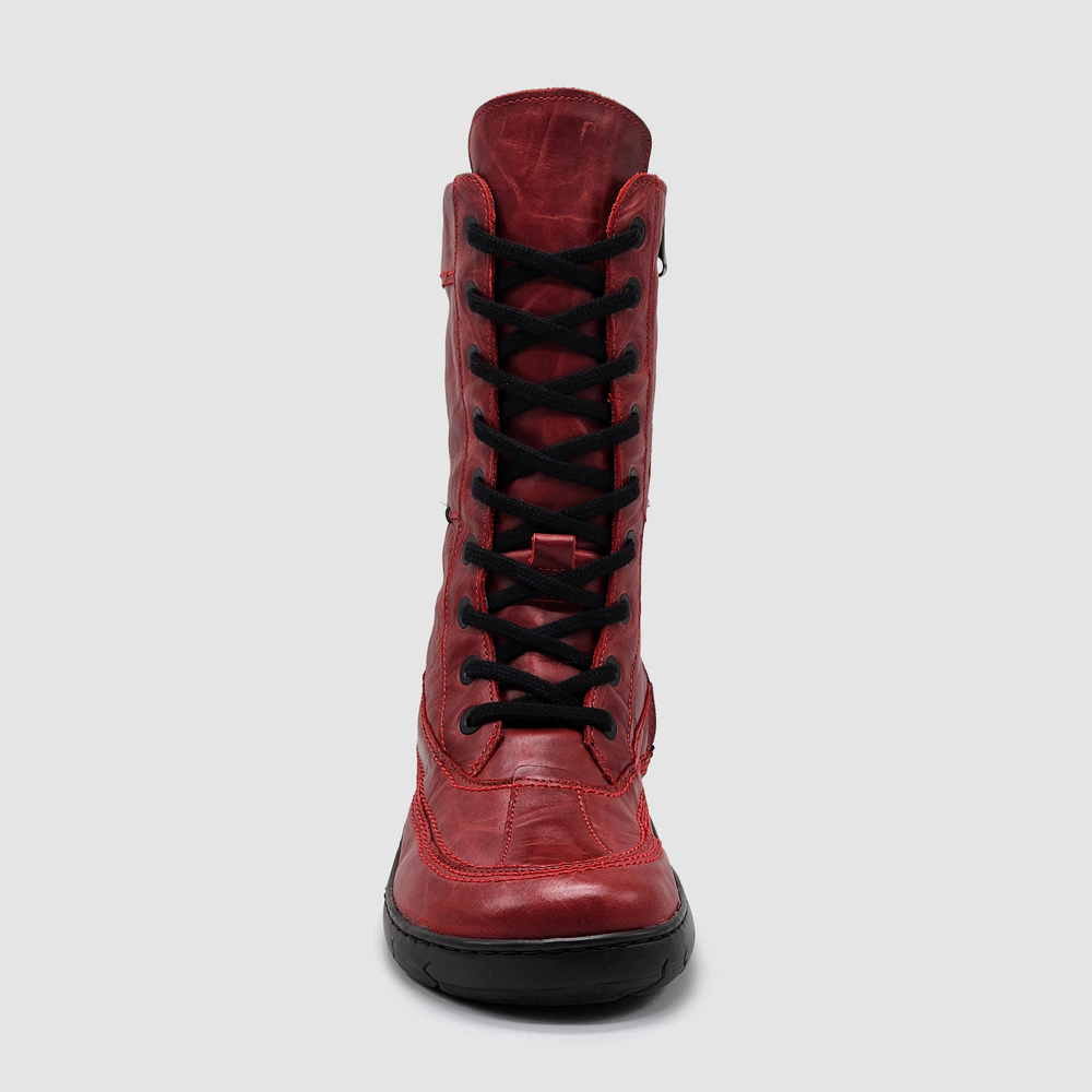 
                  
                    Botas altas de cuero con cremallera y forro de lana gruesa Original para mujer - Rojo
                  
                