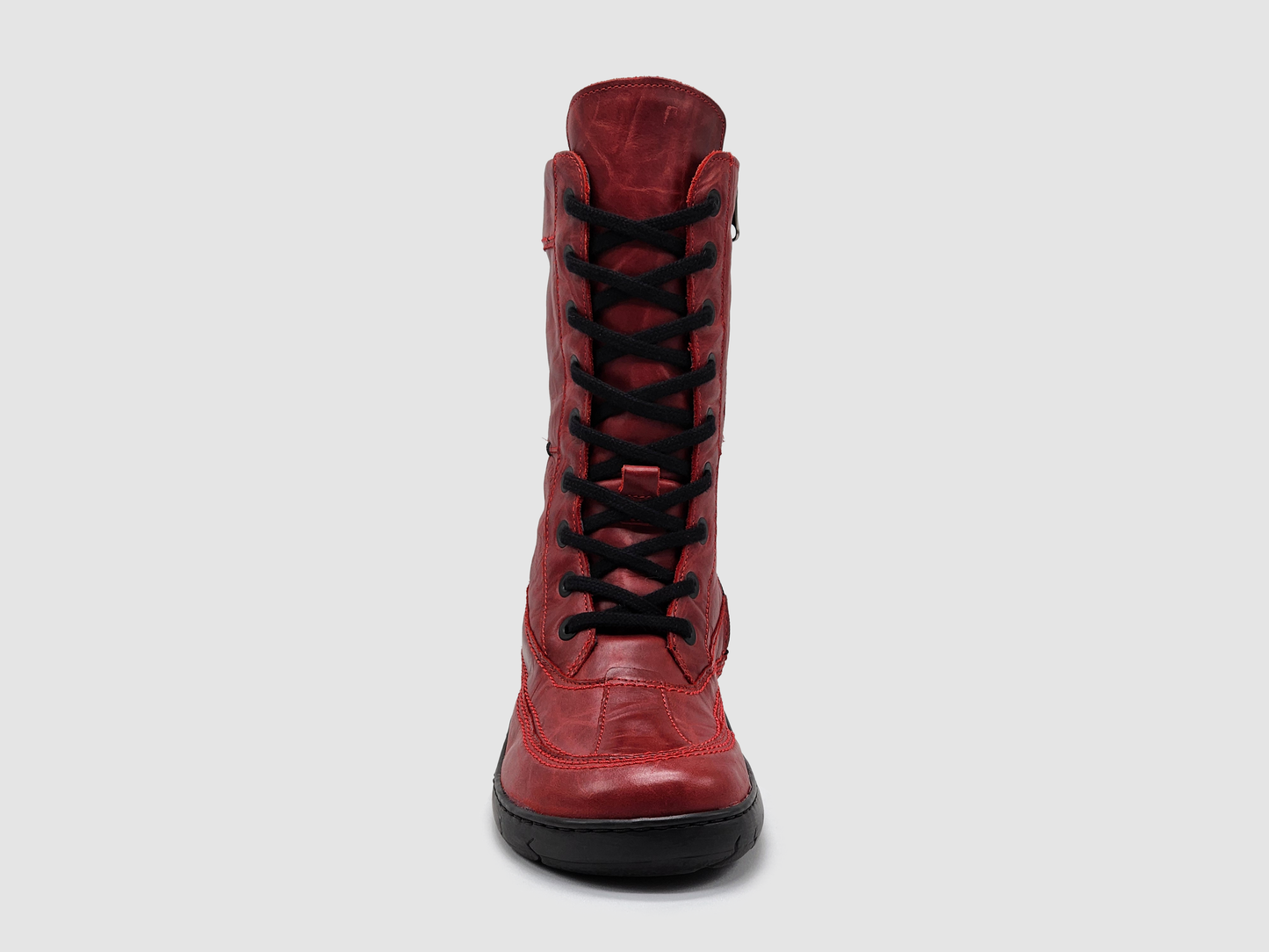 
                  
                    Botas altas de cuero con cremallera y forro de lana gruesa Original para mujer - Rojo
                  
                