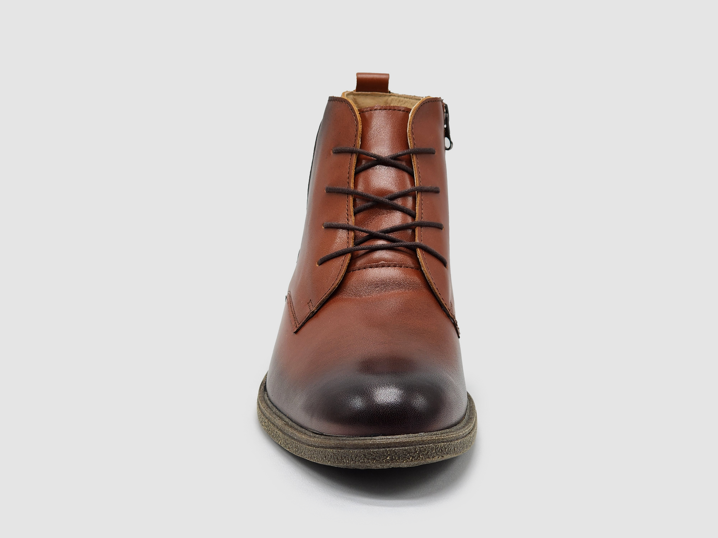 
                  
                    Men's Chukka Brown Zip-Up Leather Boots - Kacper Global Shoes 
                  
                