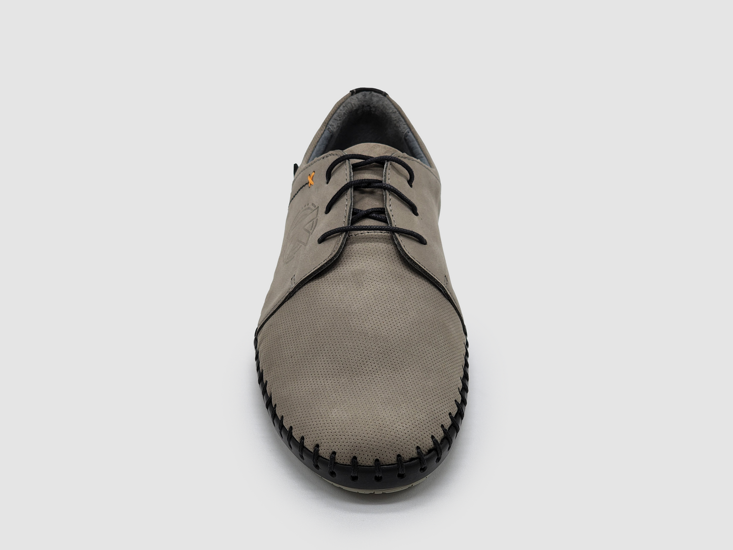 
                  
                    Men's Stitched Graphite Leather Shoes - Grey - Kacper Global Shoes 
                  
                