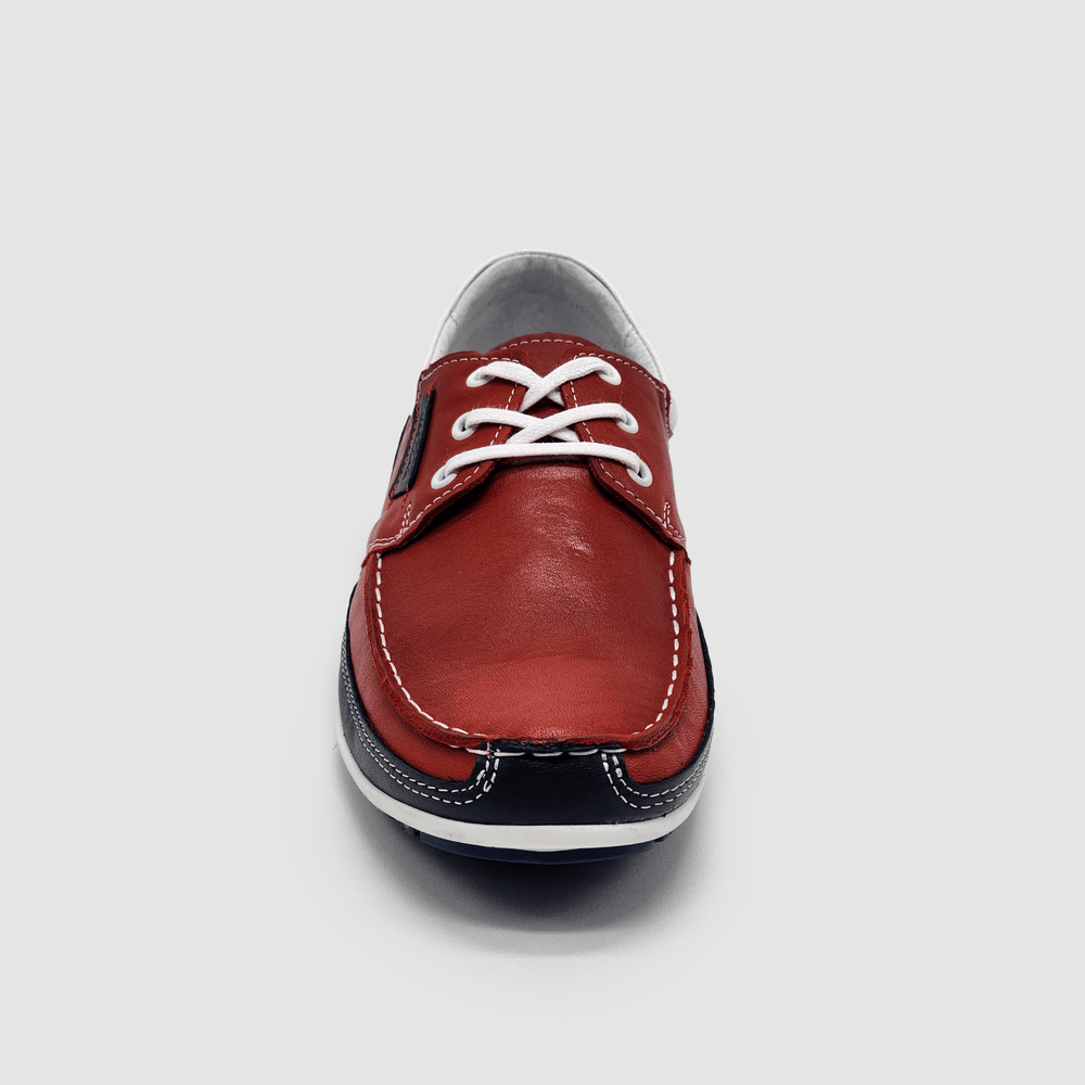 
                  
                    Men's Dockside Leather Boat Shoes - Red - Kacper Global Shoes 
                  
                