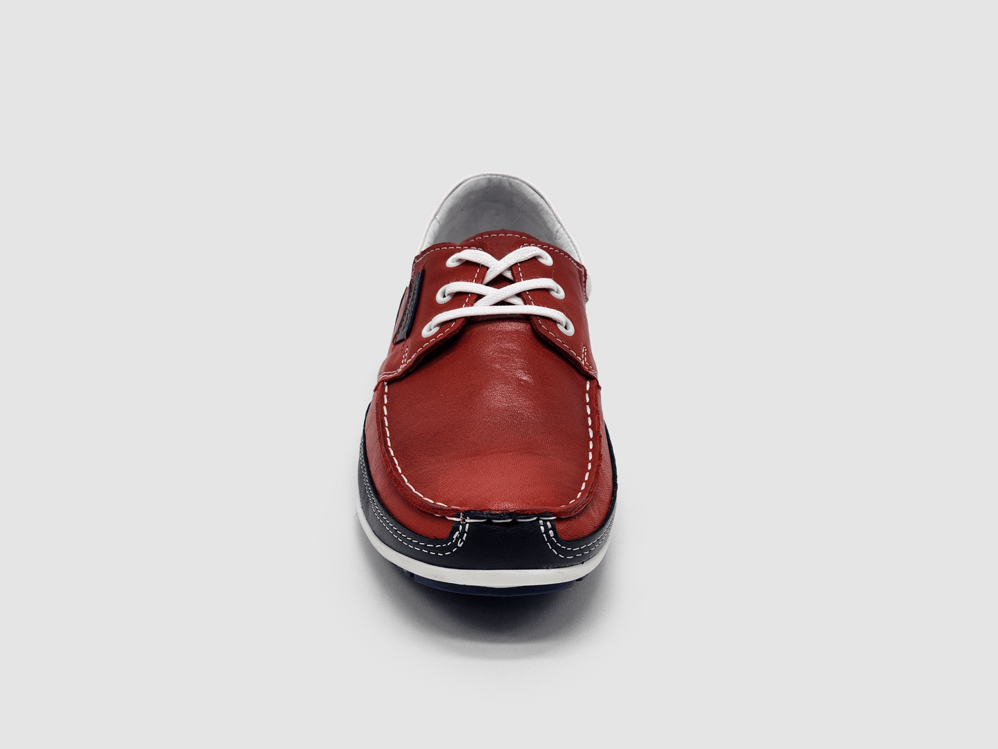 
                  
                    Men's Dockside Leather Boat Shoes - Red - Kacper Global Shoes 
                  
                