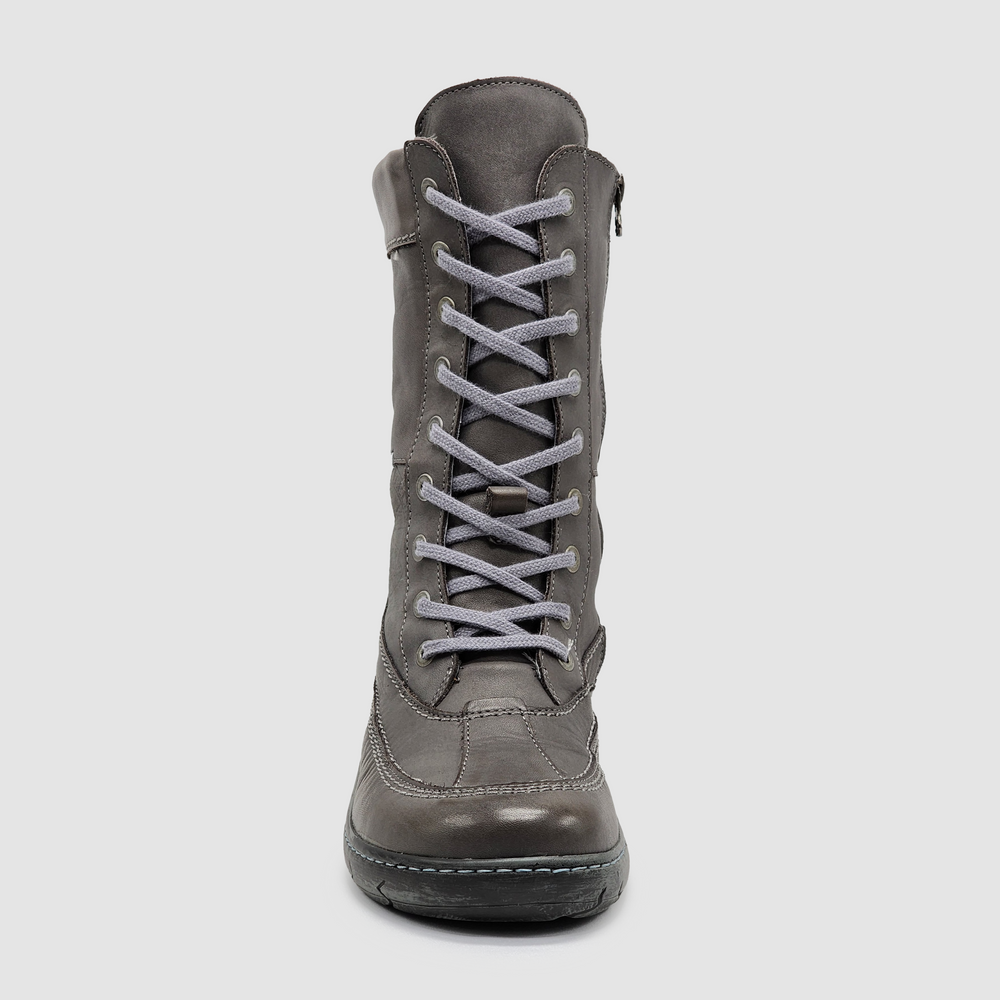 
                  
                    Women’s Original Tall Thick Wool-Lined Zip-Up Leather Boots - Grey - Kacper Global Shoes 
                  
                