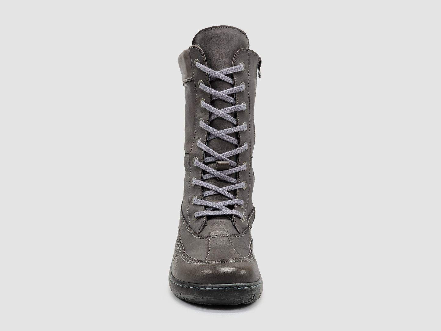 
                  
                    Women’s Original Tall Thick Wool-Lined Zip-Up Leather Boots - Grey - Kacper Global Shoes 
                  
                