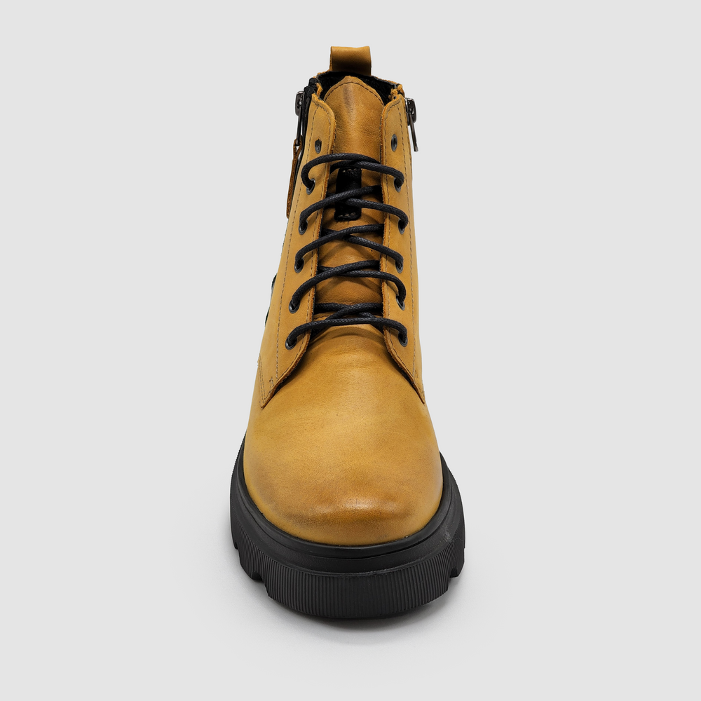 
                  
                    Women's Modern Insulated Zip-Up Leather Boots - Yellow - Kacper Global Shoes 
                  
                