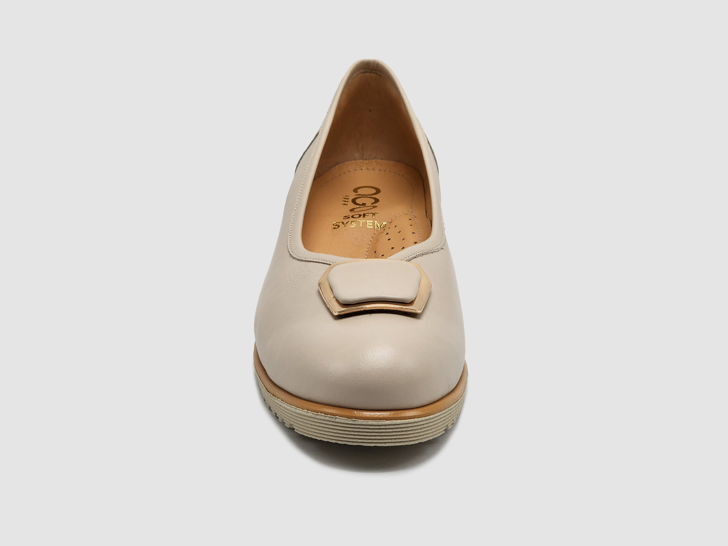 
                  
                    Women's AGA Ewa Leather Wedge Pump Shoes - Beige
                  
                