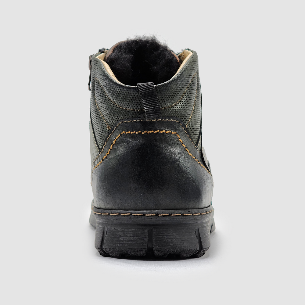 
                  
                    Men's Everyday Thick Wool-Lined Zip-Up Leather Boots - Kacper Global Shoes 
                  
                