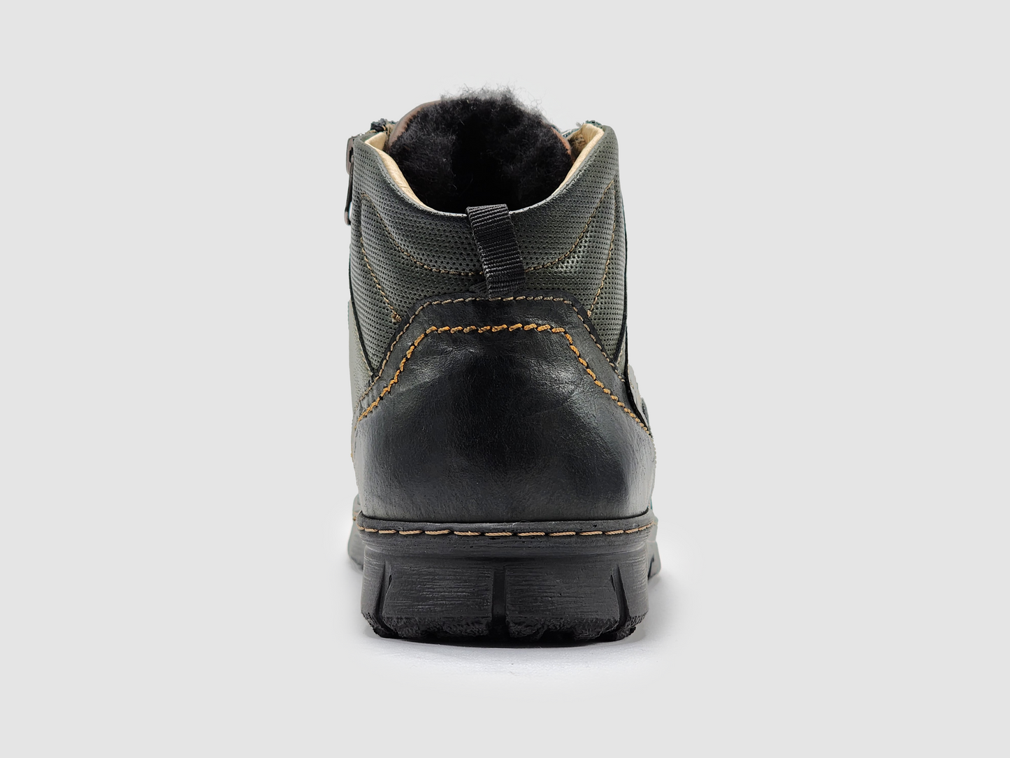 
                  
                    Men's Everyday Thick Wool-Lined Zip-Up Leather Boots - Kacper Global Shoes 
                  
                