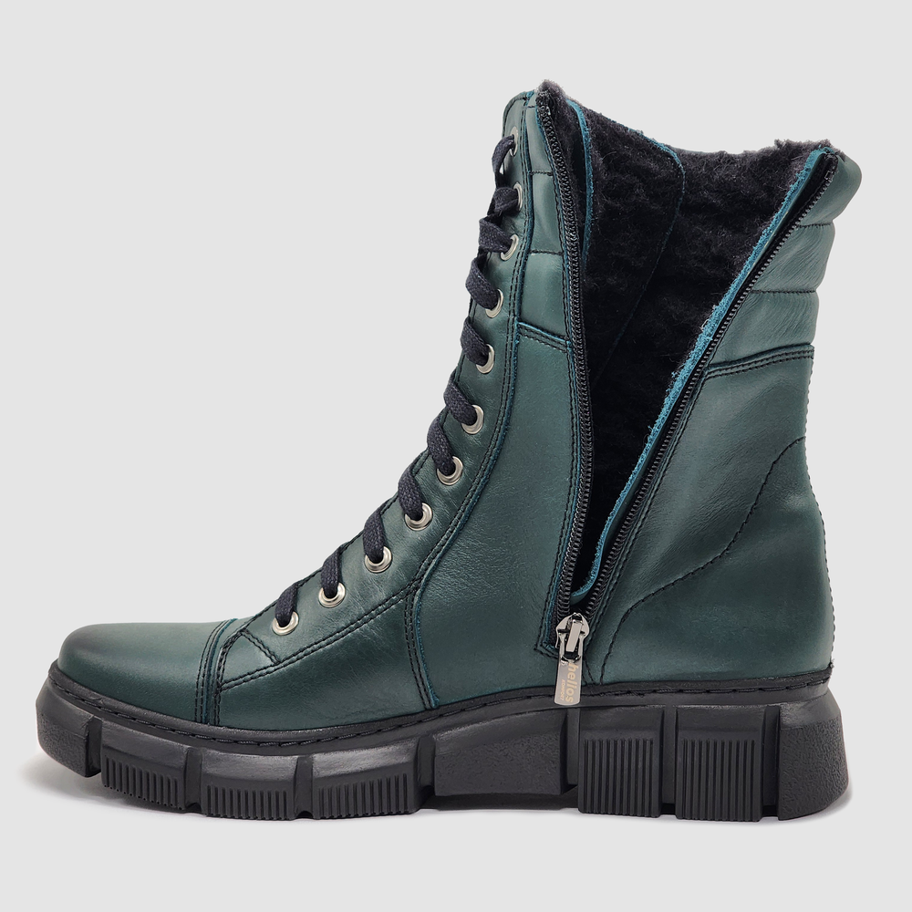 
                  
                    Women's Helios Medusa Wool Lined Leather Boots - Green
                  
                