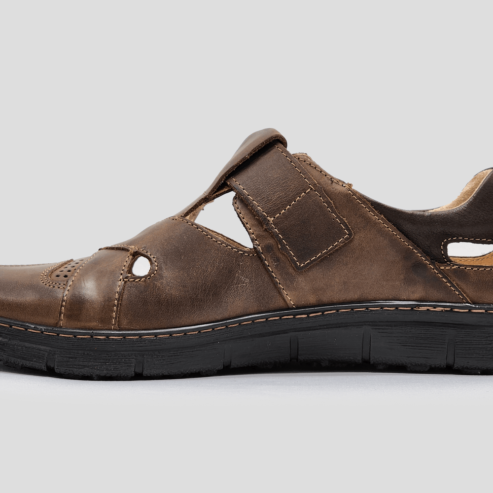 Men's Everyday Closed-Toe Leather Sandals - Kacper Global Shoes 