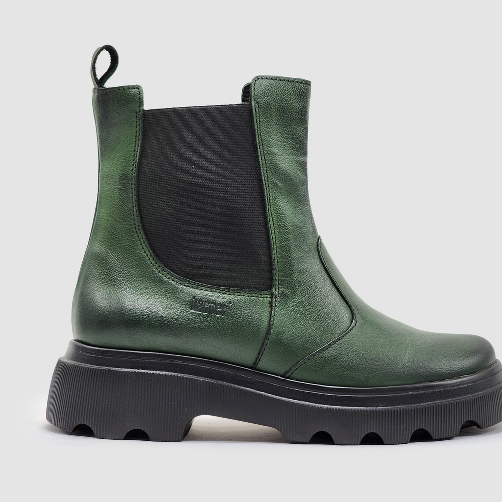 
                  
                    Women's Modern Insulated Zip-Up Chelsea Leather Boots - Green - Kacper Global Shoes 
                  
                