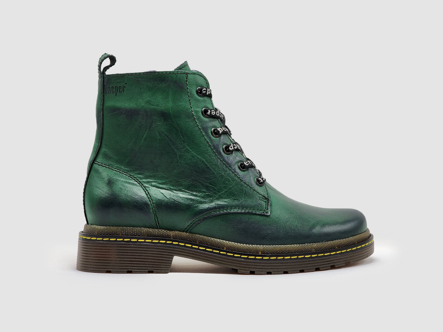 
                  
                    Women's Premium Leather Zip-Up Boots - Green - Kacper Global Shoes 
                  
                