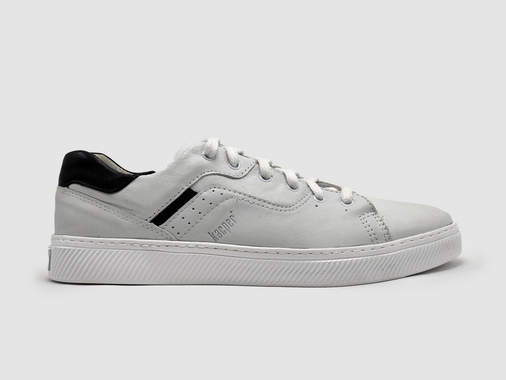 Men's Classic Leather Sneakers - White - Kacper Global Shoes 