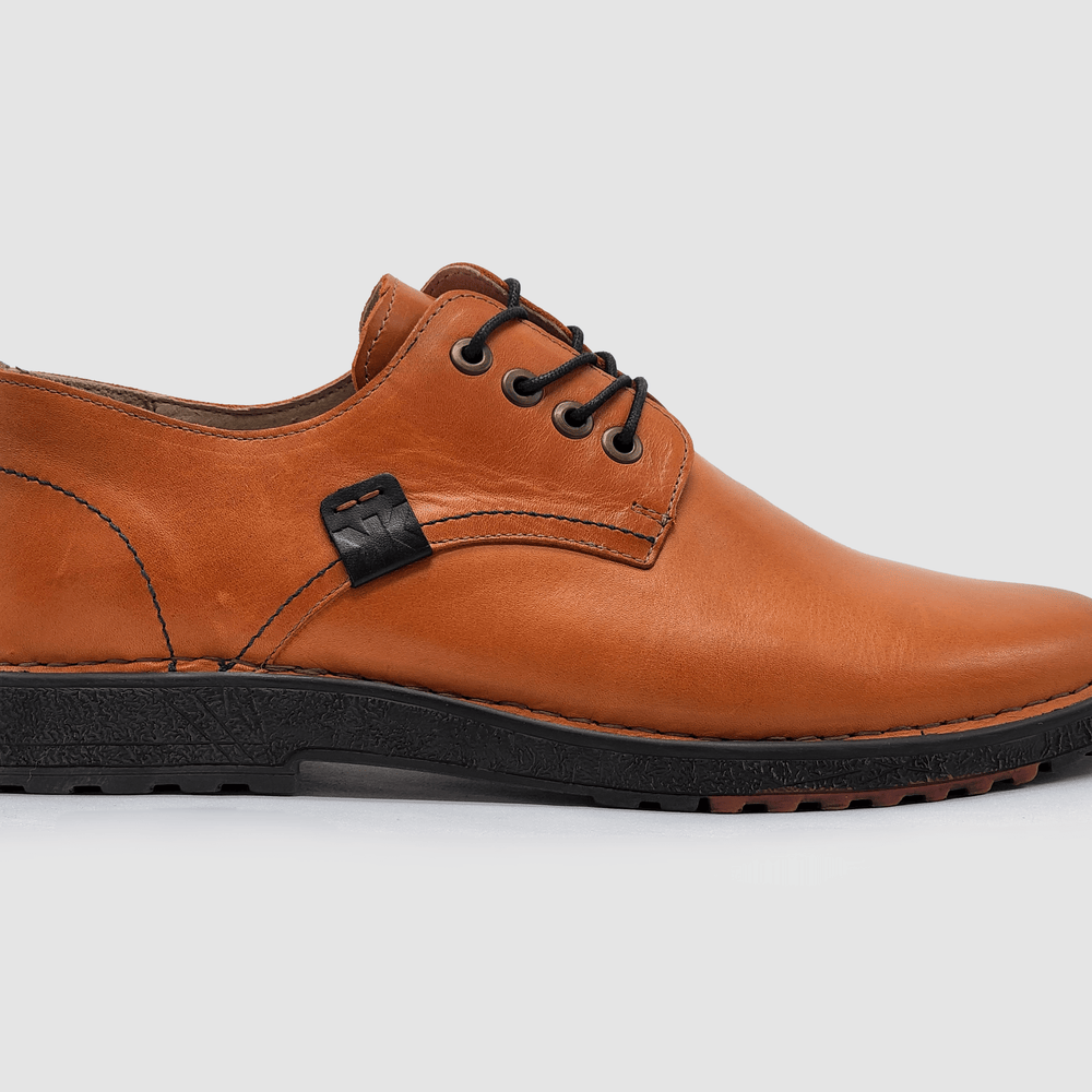 
                  
                    Men's Derby Leather Dress Shoes - Orange - Kacper Global Shoes 
                  
                