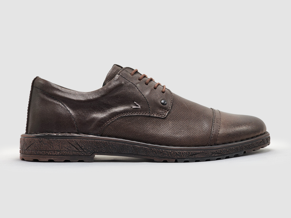 Men's Derby Toe-Cap Leather Dress Shoes - Kacper Global Shoes 