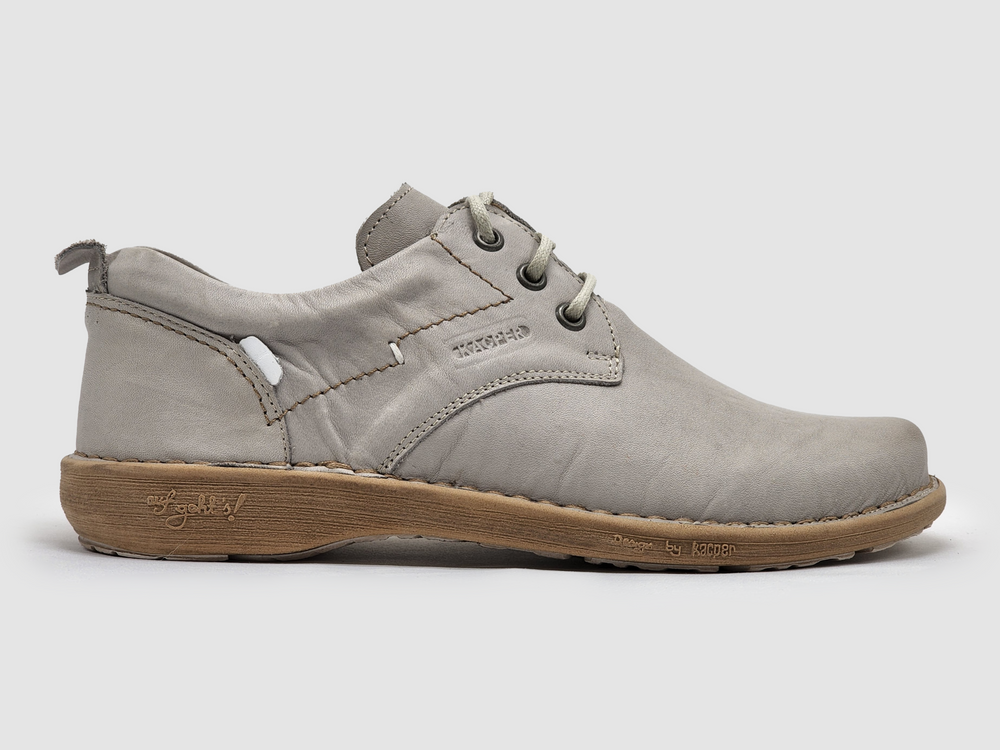 Women's Old-Fashioned Leather Shoes - Grey - Kacper Global Shoes 