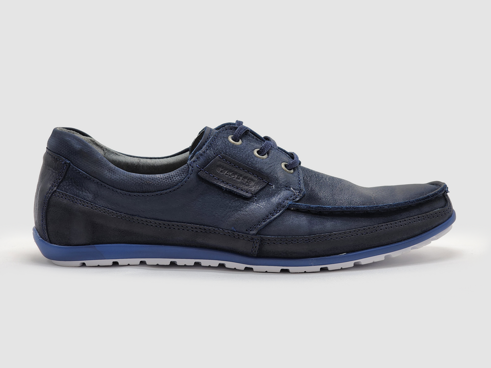 Men's Dockside Leather Boat Shoes - Navy - Kacper Global Shoes 