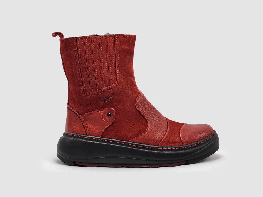 Women's Retro Wool-Lined Zip-Up Leather Boots - Kacper Global Shoes 