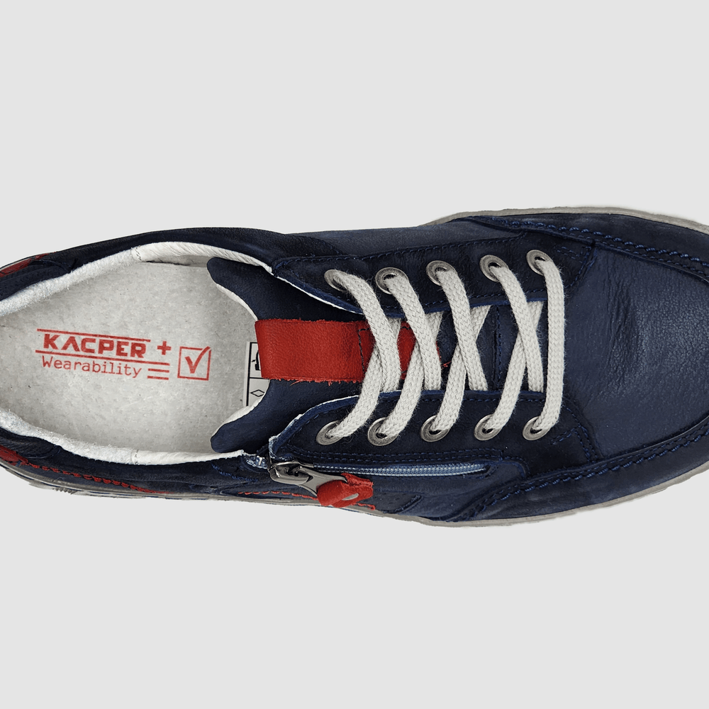 
                  
                    Men's Comfort Zip-Up Leather Shoes - Navy - Kacper Global Shoes 
                  
                