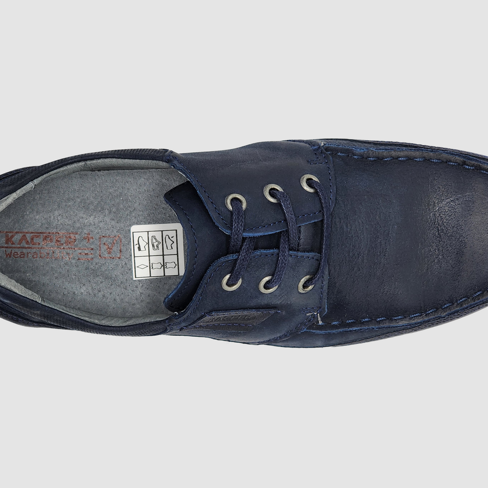 
                  
                    Men's Dockside Leather Boat Shoes - Navy - Kacper Global Shoes 
                  
                