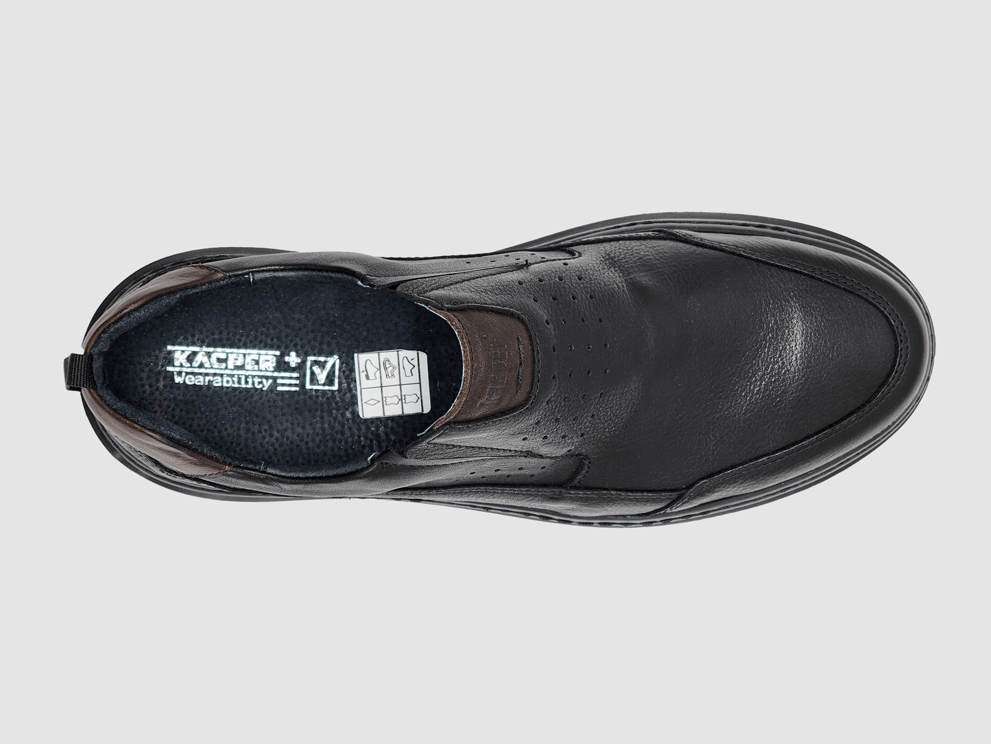 
                  
                    Men's Casual Slip-On Leather Shoes - Black - Kacper Global Shoes 
                  
                