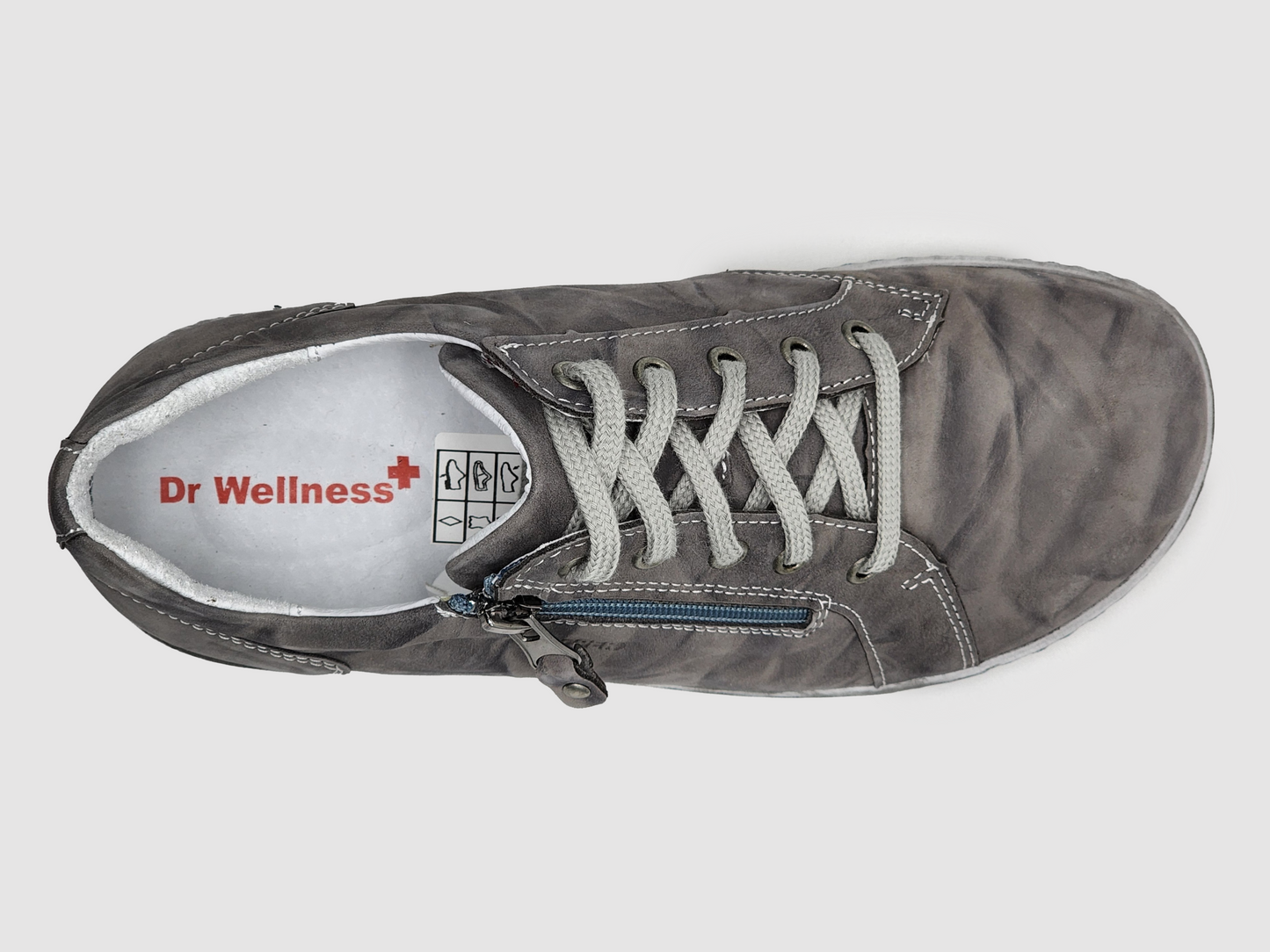 
                  
                    Women's Dr Wellness Zip-Up Leather Shoes - Dark Grey - Kacper Global Shoes 
                  
                
