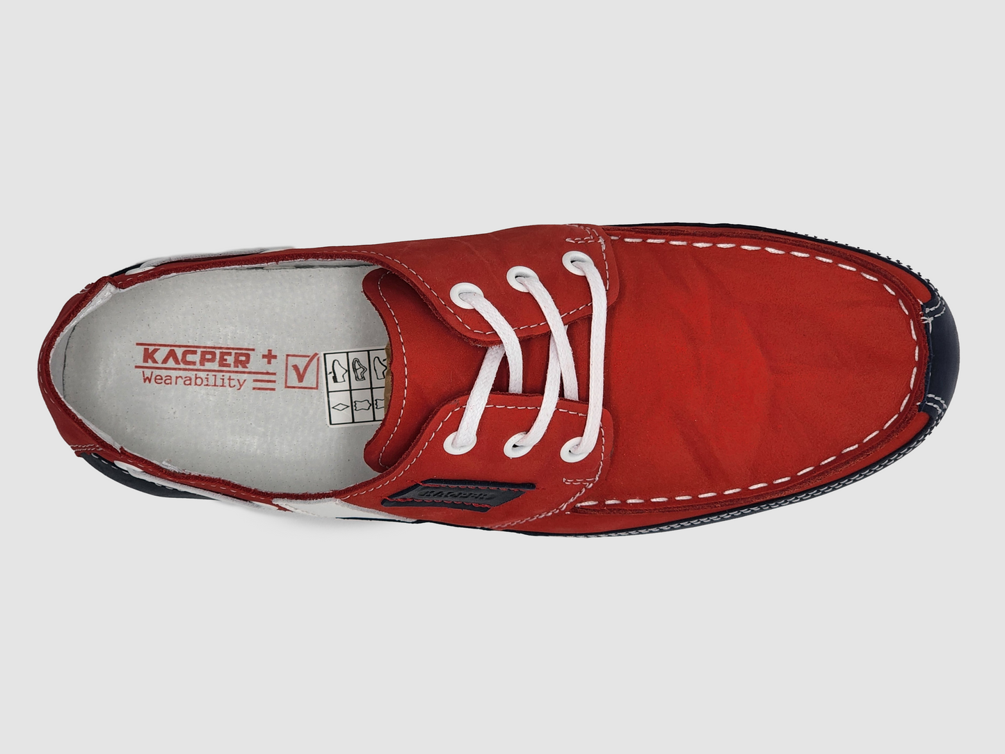 
                  
                    Men's Dockside Leather Boat Shoes - Red - Kacper Global Shoes 
                  
                